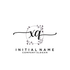 XQ Beauty vector initial logo, handwriting logo.