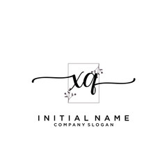 XQ Beauty vector initial logo, handwriting logo.