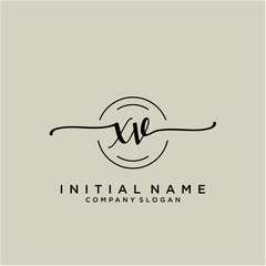 XV Beauty vector initial logo, handwriting logo.