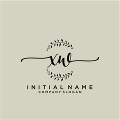 XW Beauty vector initial logo, handwriting logo.