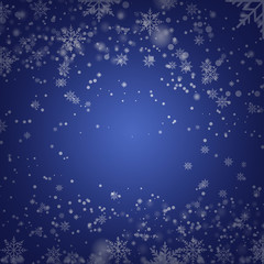 Christmas background with Falling snowflakes. Vector