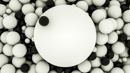 Abstract background of three-dimensional spheres. 3d rendering illustration