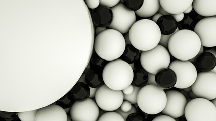 Abstract background of three-dimensional spheres. 3d rendering illustration