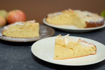 apple pie cut into pieces