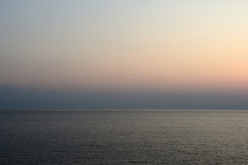 Fototapeta premium Beautiful seascape in the early morning near the coast of Sicily. Cefalu, Italy 