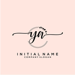 YA Beauty vector initial logo, handwriting logo.