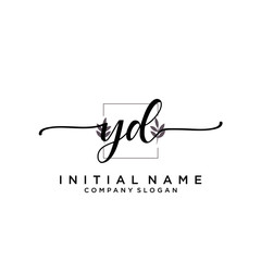 YD Beauty vector initial logo, handwriting logo.