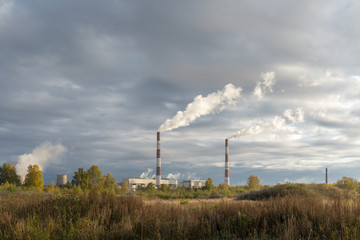 Fototapeta na wymiar autumn industrial landscape