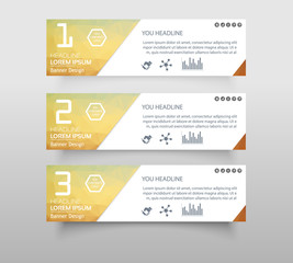 Set of infographic banner with polygonal, Geometric, Triangle pattern shape. web banner modern low polygon set background design, Geometric background. eps10 vector illustration.