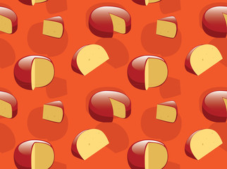 Food Cheese Type Edam Vector Seamless Background Wallpaper