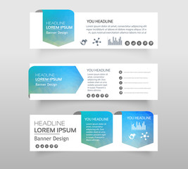 Abstract of Infographic web banner modern low polygon set background design, Geometric background. eps10 vector illustration.