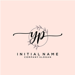 YP Beauty vector initial logo, handwriting logo.