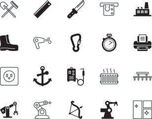 Fototapeta premium equipment vector icon set such as: watch, brush, countdown, outside, customer, shoe, socket, elements, welding, washer, housework, pictogram, gardening, account, mark, terminal, meal, straightedge