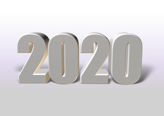 立体的な2020の数字
