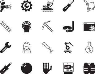 Obraz premium equipment vector icon set such as: chemical, bitcoin, packaging, banking, interface, nozzle, build, goggles, cleaner, snorkeling, mining, care, crate, artificial, progress, vibrating, compaction