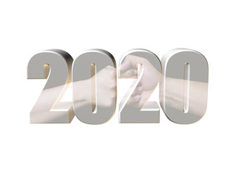 立体的な2020の数字
