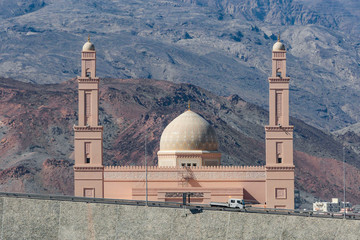Fototapeta na wymiar Bidbid, Oman The city mosque opened in 2015