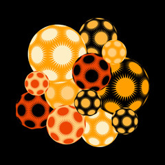 stars balls cluster orange black