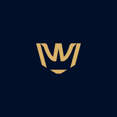 Creative abstract crown Logo design vector template. Royal king geometric symbol concept icon.