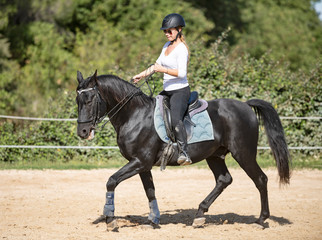 riding girl and horse