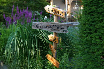 signs  with the names of fantasy forests