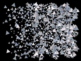 Beautiful shiny falling triangles.