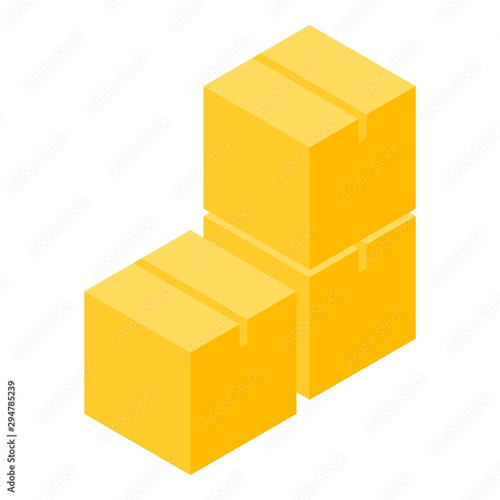 Aufkleber parcel box stack icon. isometric of parcel box stack vector icon for web design isolated on white ba