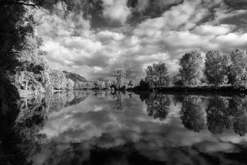 Italy landscape, black and white photography