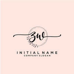 ZW Beauty vector initial logo, handwriting logo.