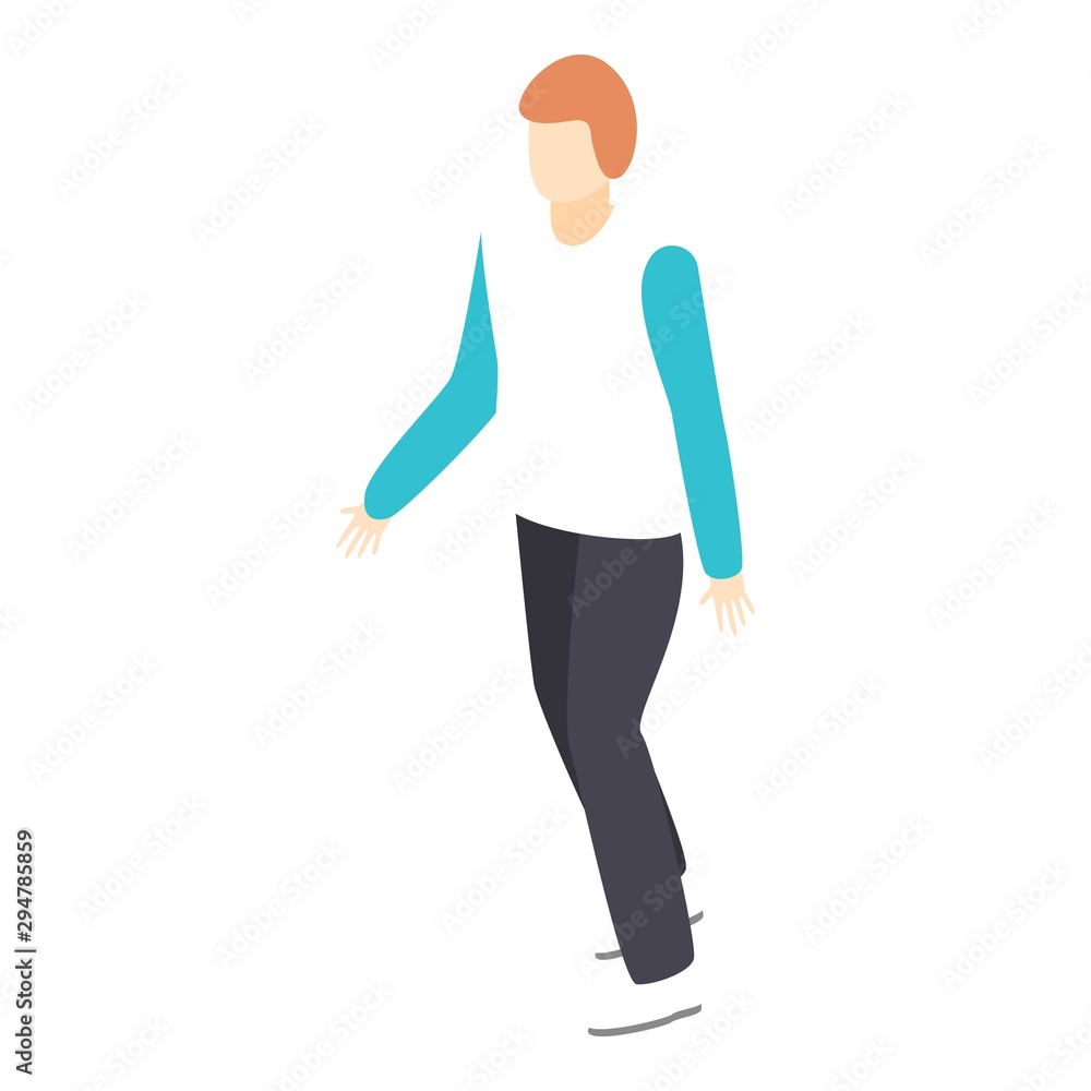 Poster walking man icon. isometric of walking man vector icon for web design isolated on white background