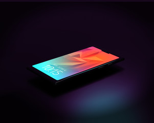 Generic smartphone on a black background, 3d render / rendering