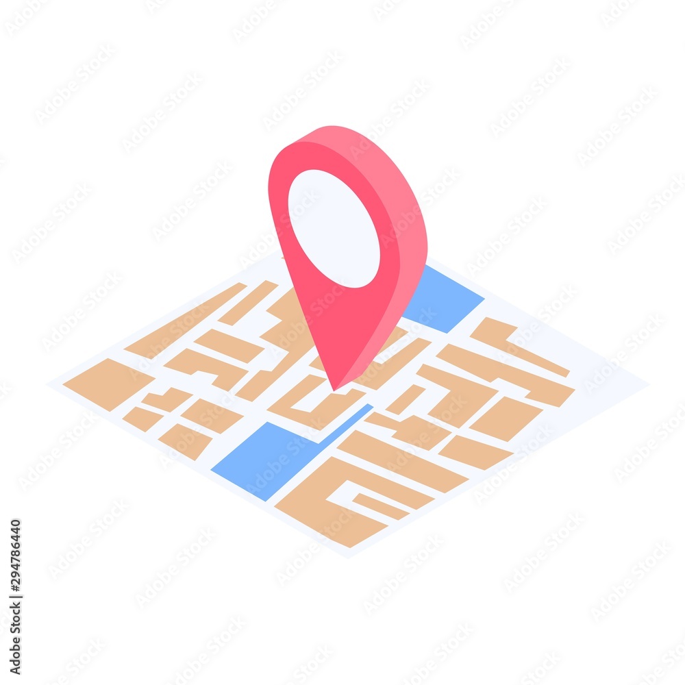 Poster gps map pin icon. isometric of gps map pin vector icon for web design isolated on white background