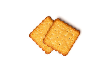 Cracker with sesame isolated on white background.