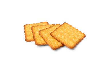 Cracker with sesame isolated on white background.