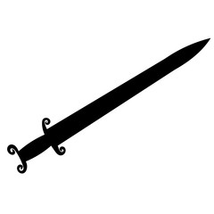 white background, silhouette sword, saber, cold steel