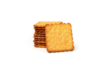 Cracker with sesame isolated on white background.