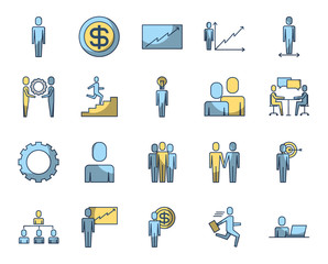 Isolated work and buisness icon set vector design