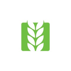 wheat vector icon illustration template, logo design