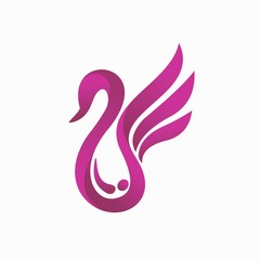 Swan logo with a water drop