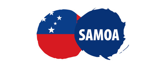 Samoa flag, vector illustration on a white background.