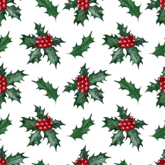 Fotobehang Tropische Bladeren Watercolor background picture Christmas holiday sweets  © Ellivelli