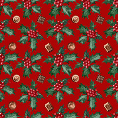 Watercolor background picture Christmas holiday sweets
