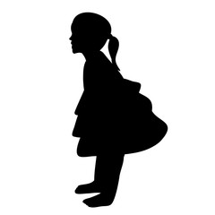 white background, little girl in a dress