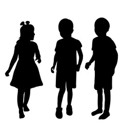 vector, isolated, silhouette of a child on a white background, children are playing