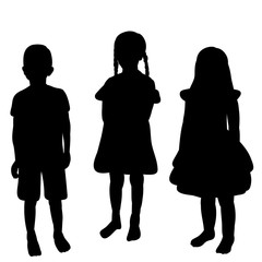  silhouette of a child on a white background, children