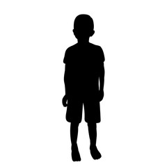 isolated, silhouette of a child on a white background, boy
