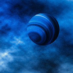 Stars, planet and galaxy in cosmos universe, space and time travel science background