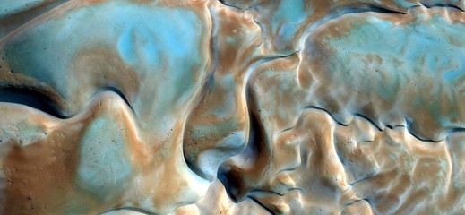 wind pottery, abstract photography of the deserts of Africa from the air. aerial view of desert...