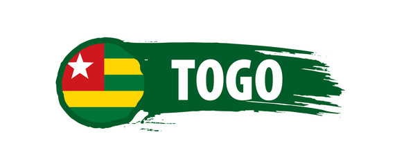 togo flag, vector illustration on a white background.