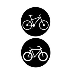 bike bicycle icon vector illustration logo template. Black button. Stock vector illustration isolated on white background.